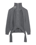 Window zip-up cardigan