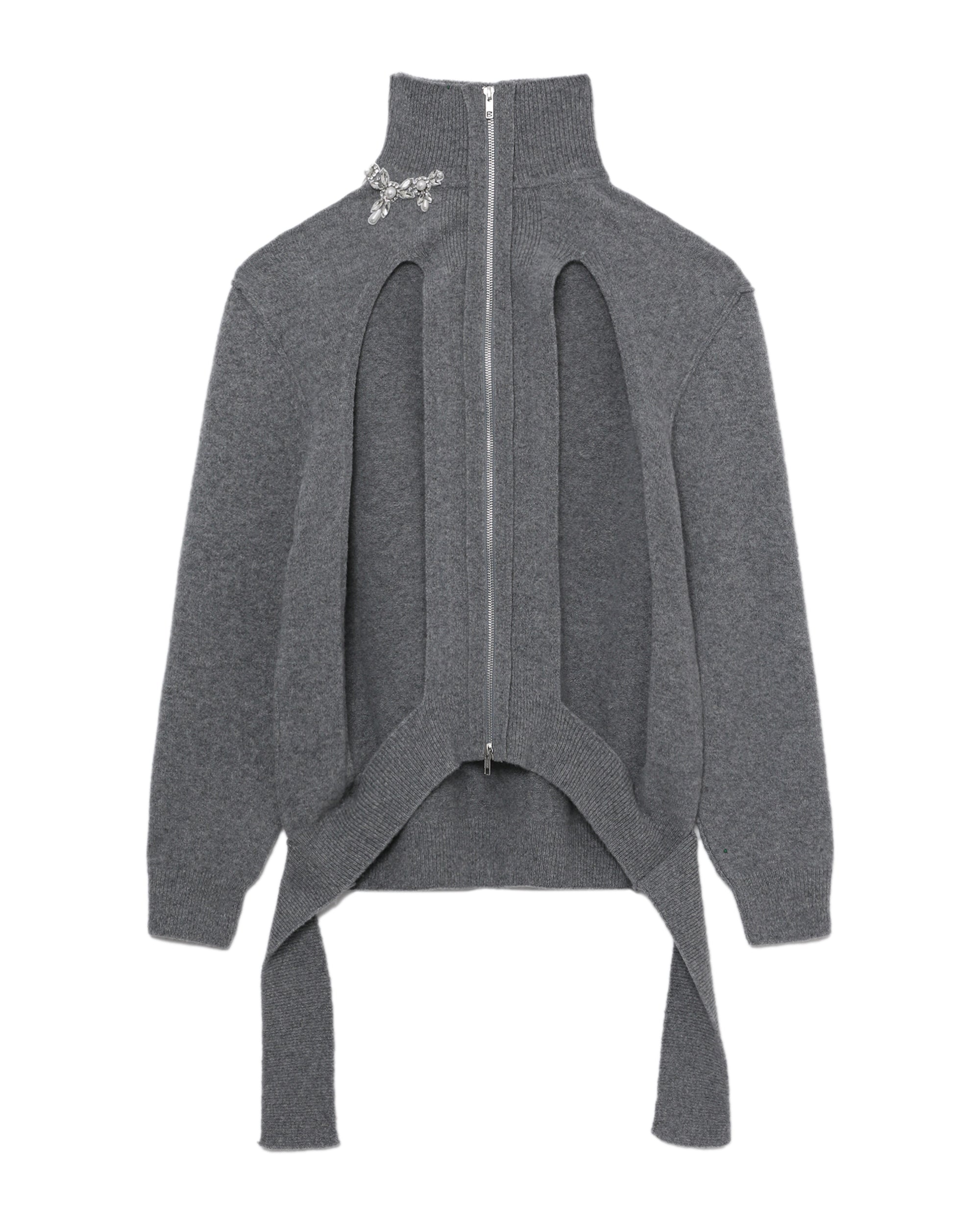 Window zip-up cardigan