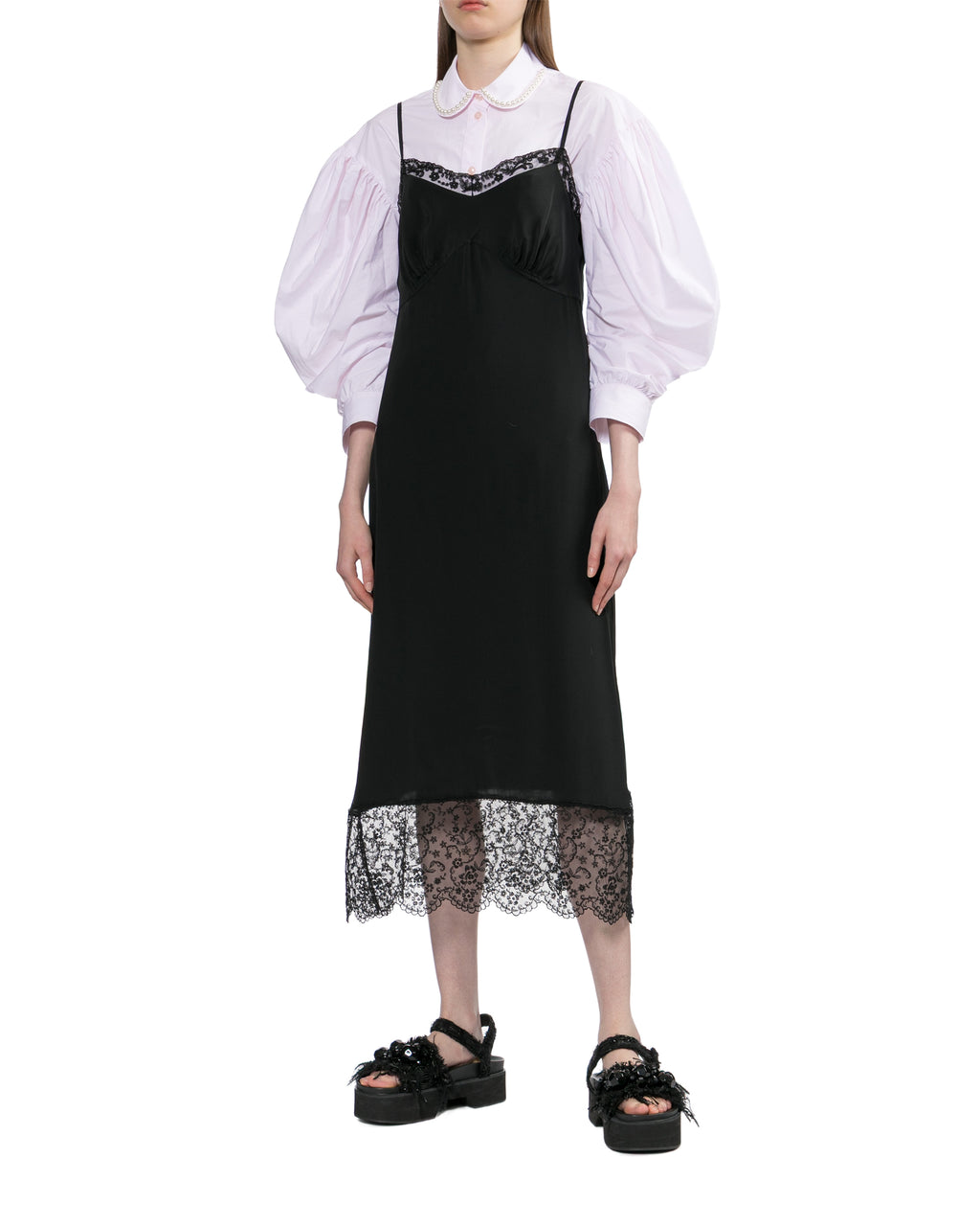 Lace trim slip dress