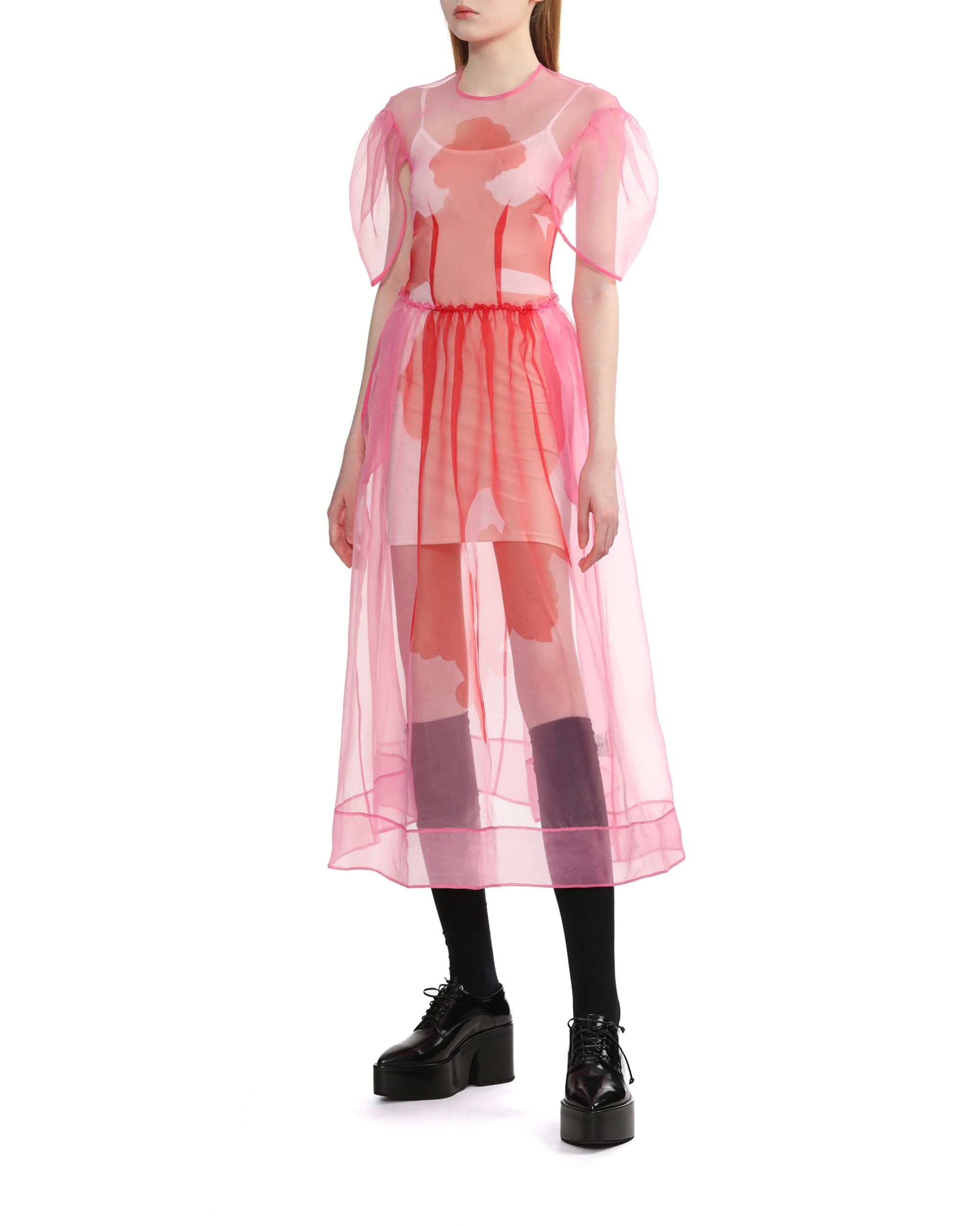 Petal sleeve dancing organza dress