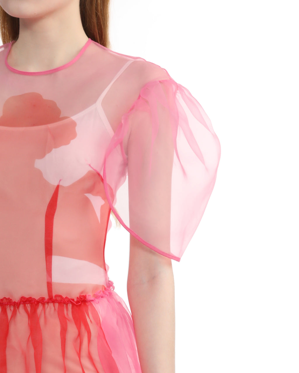 Petal sleeve dancing organza dress