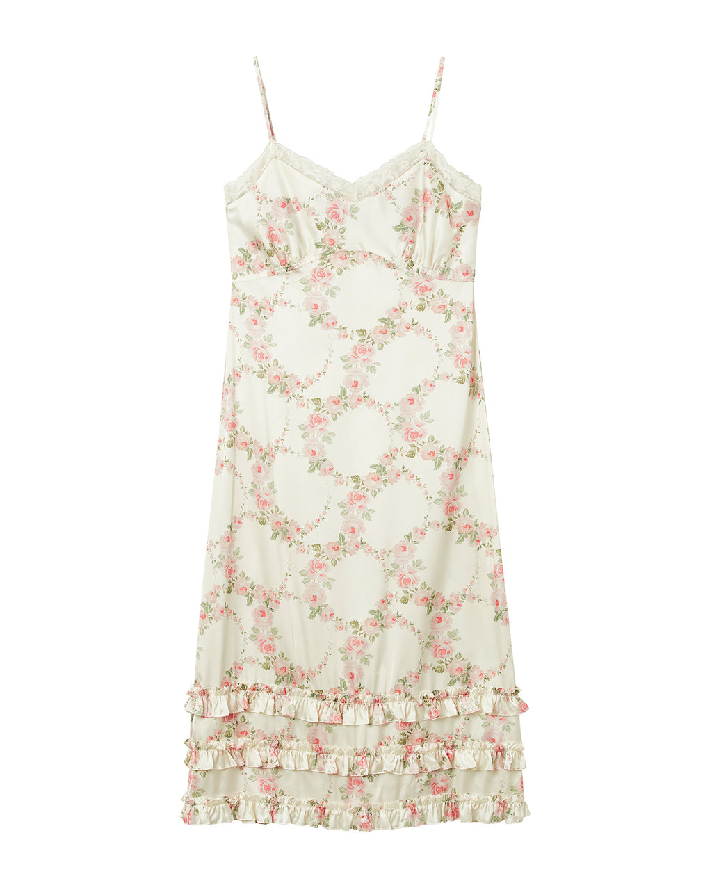 Ruffle frill hem slip dress
