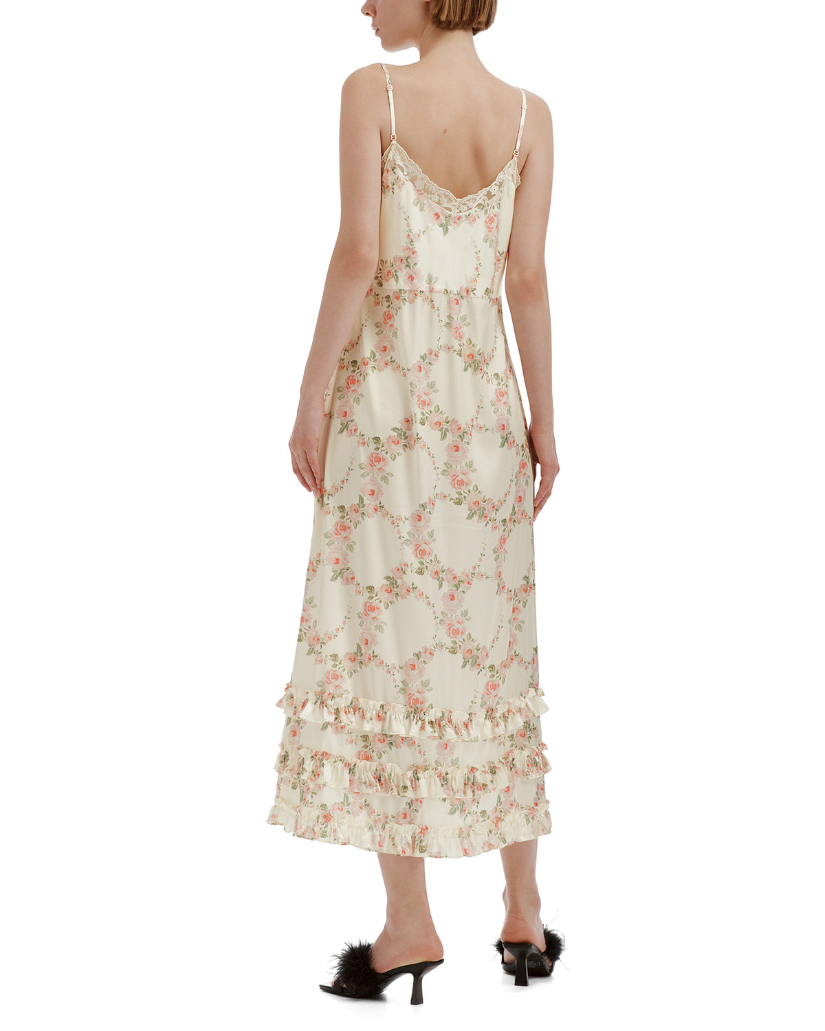 Ruffle frill hem slip dress
