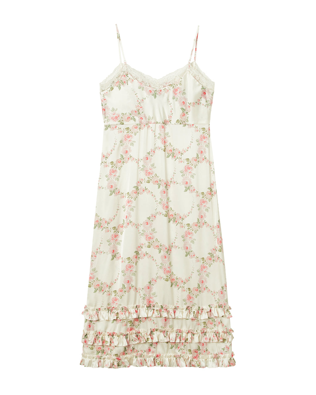 Ruffle frill hem slip dress