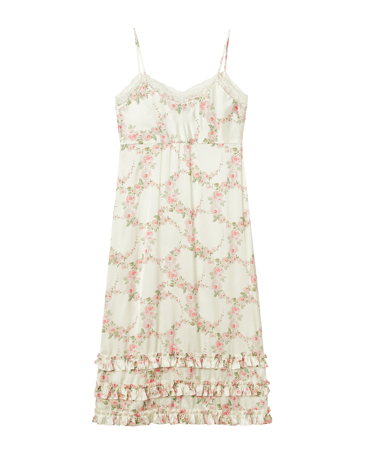 Ruffle frill hem slip dress