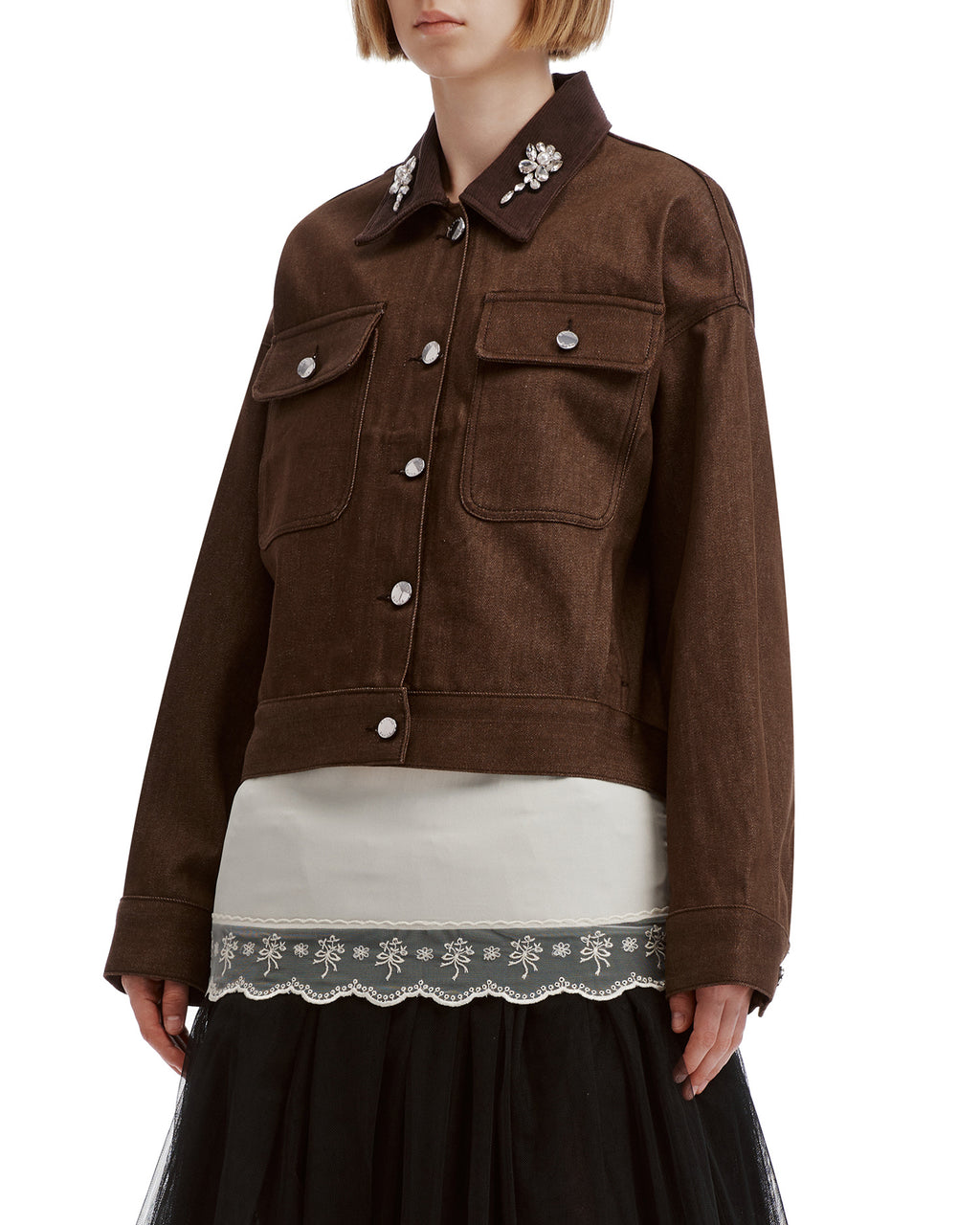 Embellished collar jacket