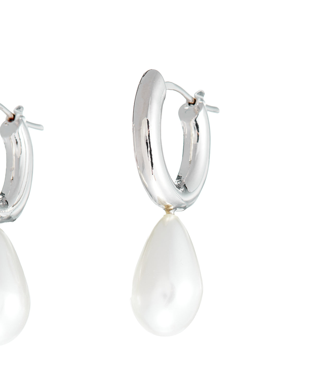 Pearl hoop earrings