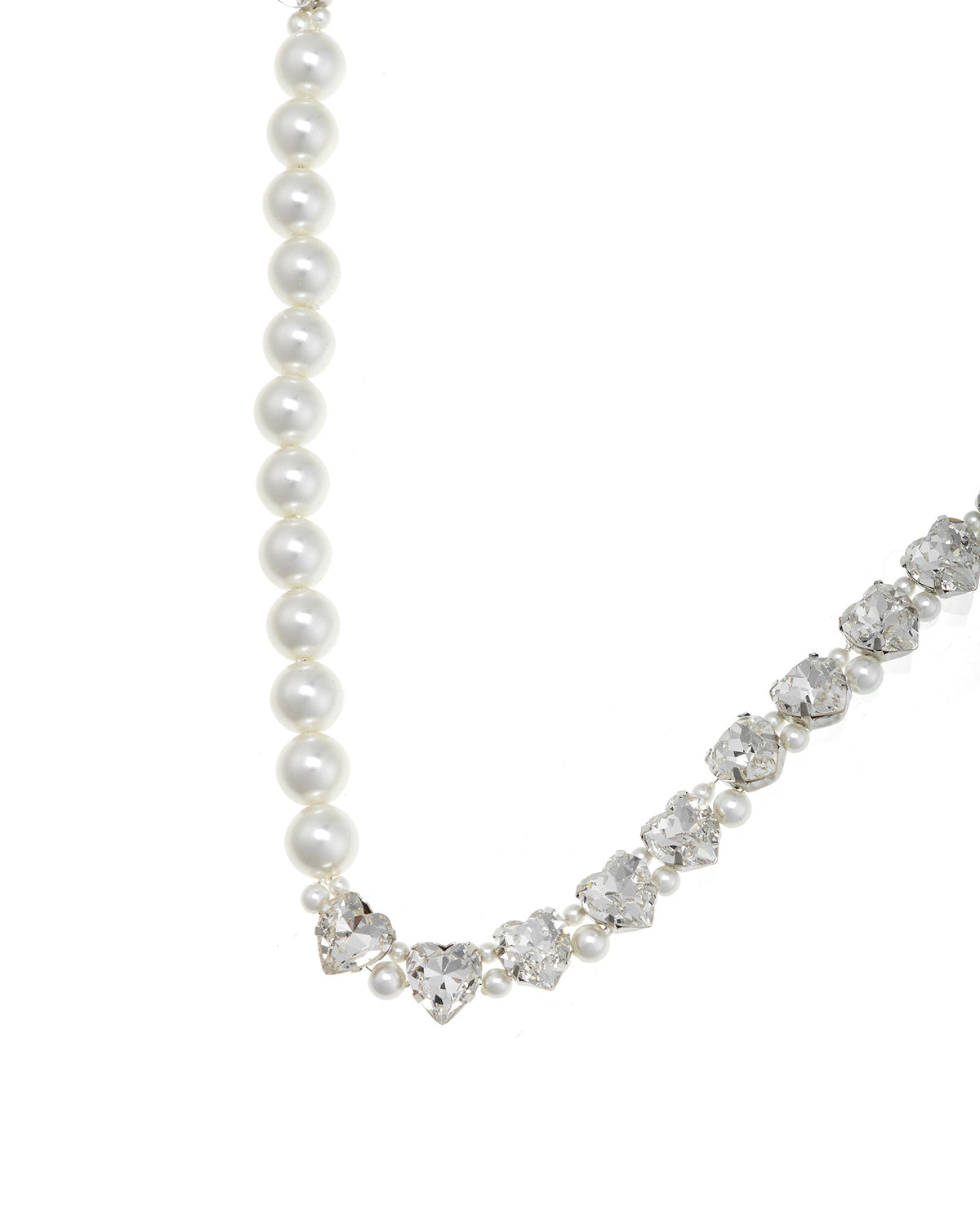 Quartet pearl & crystal heart necklace