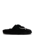 Embellished furry slippers