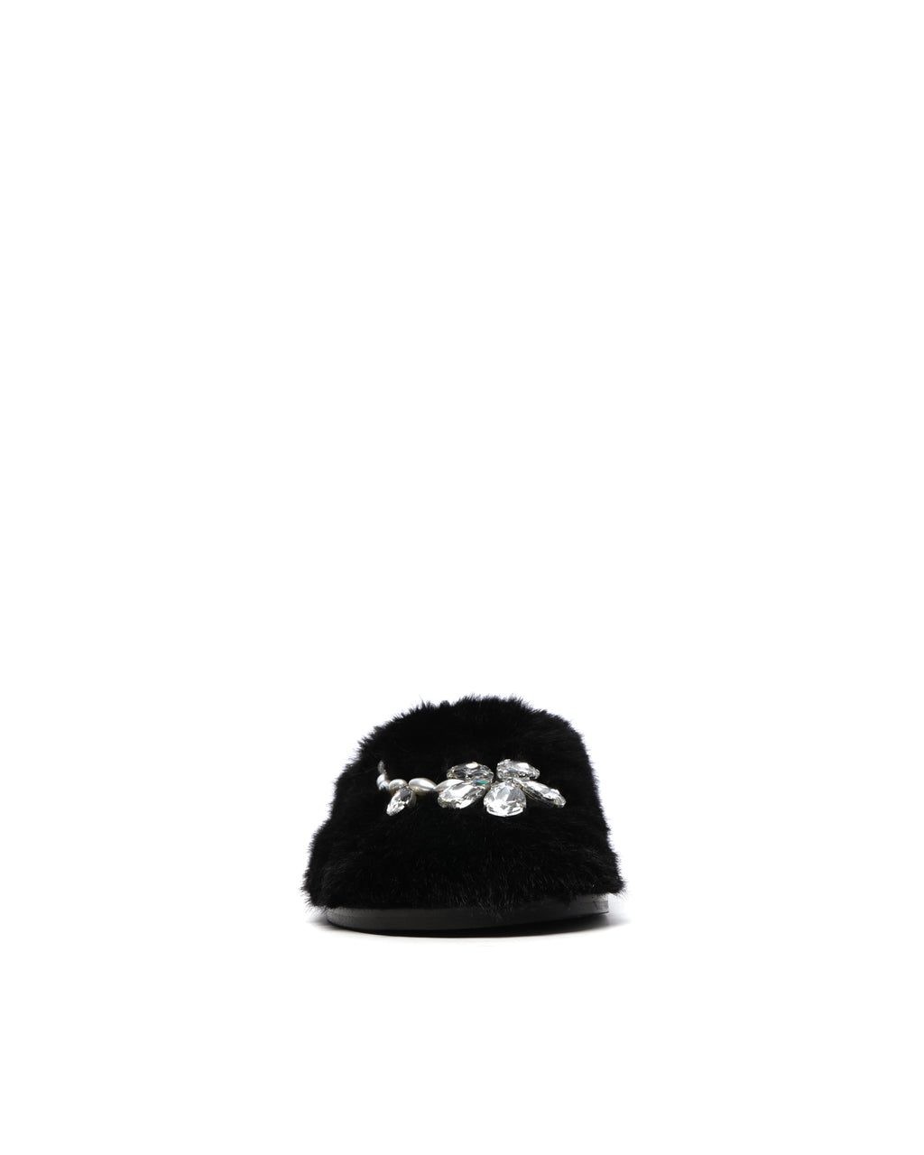 Embellished furry slippers