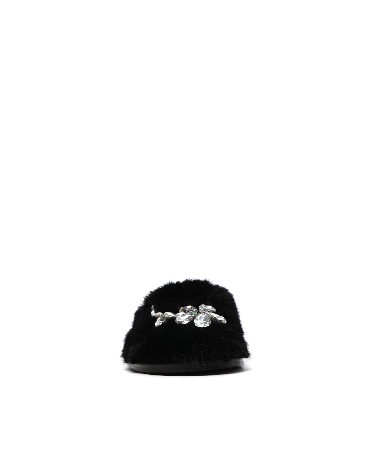 Embellished furry slippers