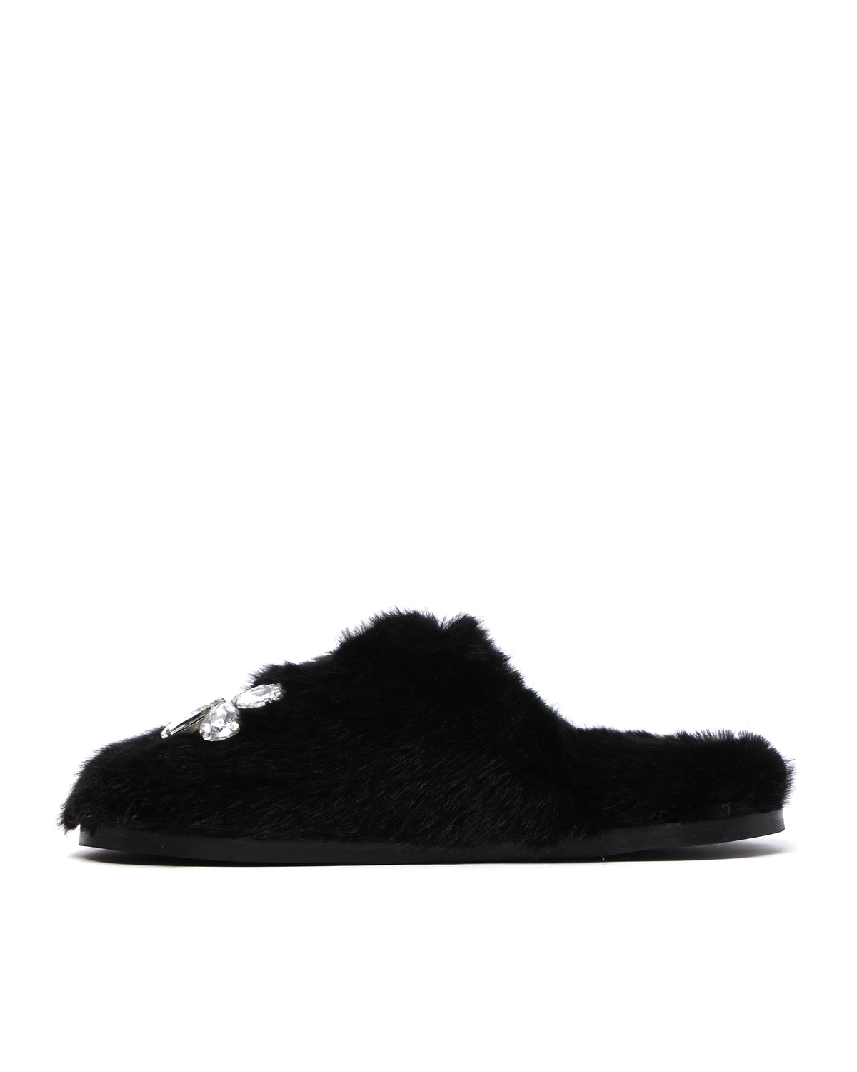 Embellished furry slippers