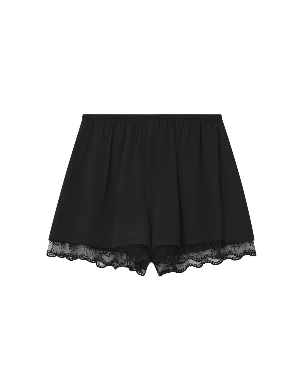Lace trim negligee shorts