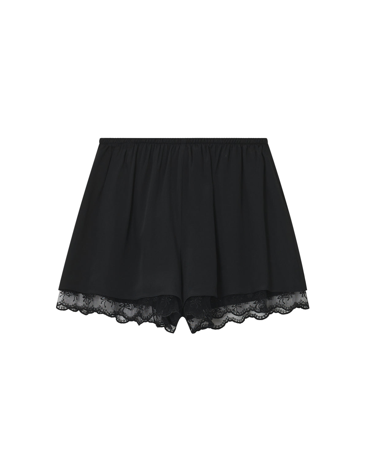 Lace trim negligee shorts