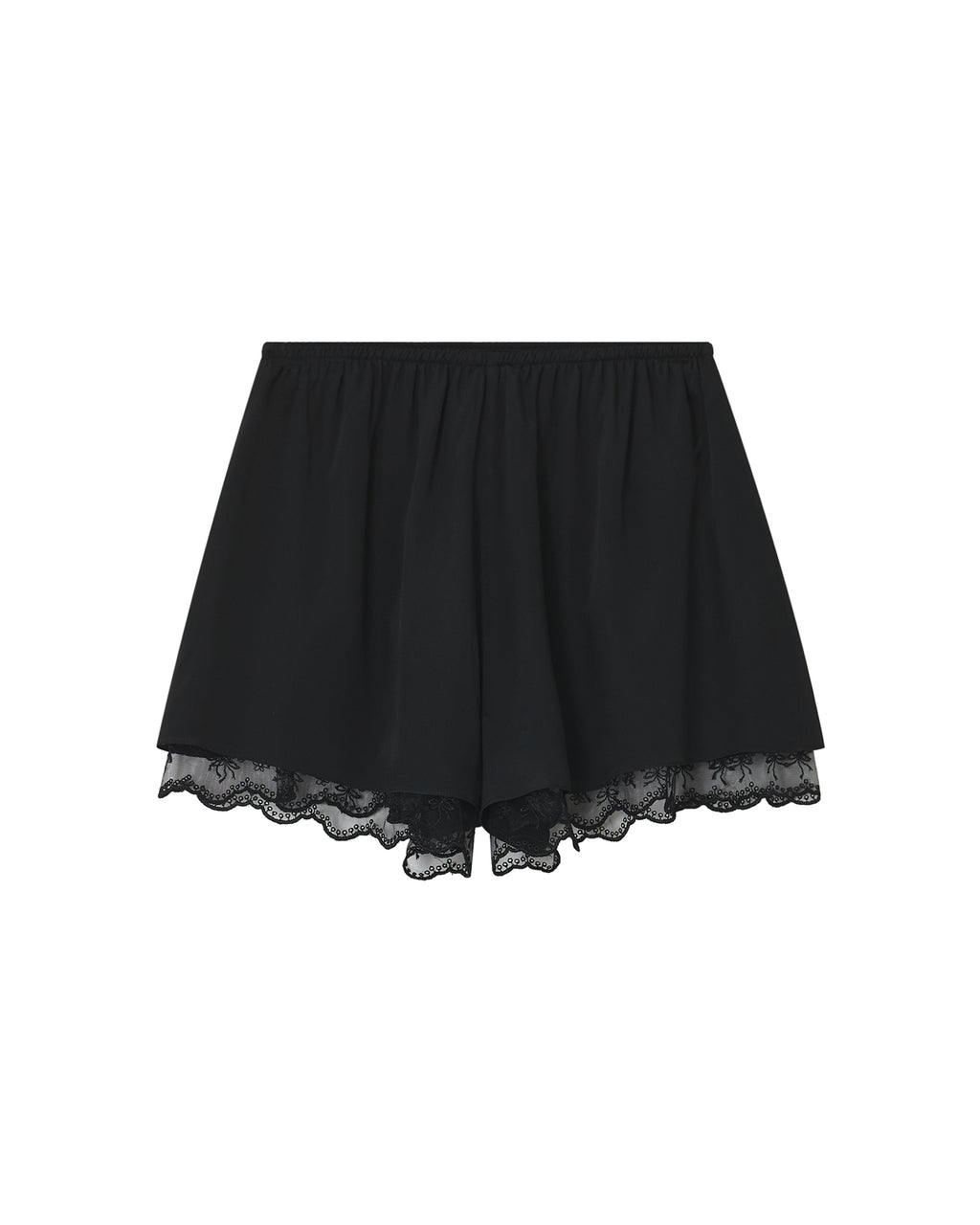 Lace trim negligee shorts