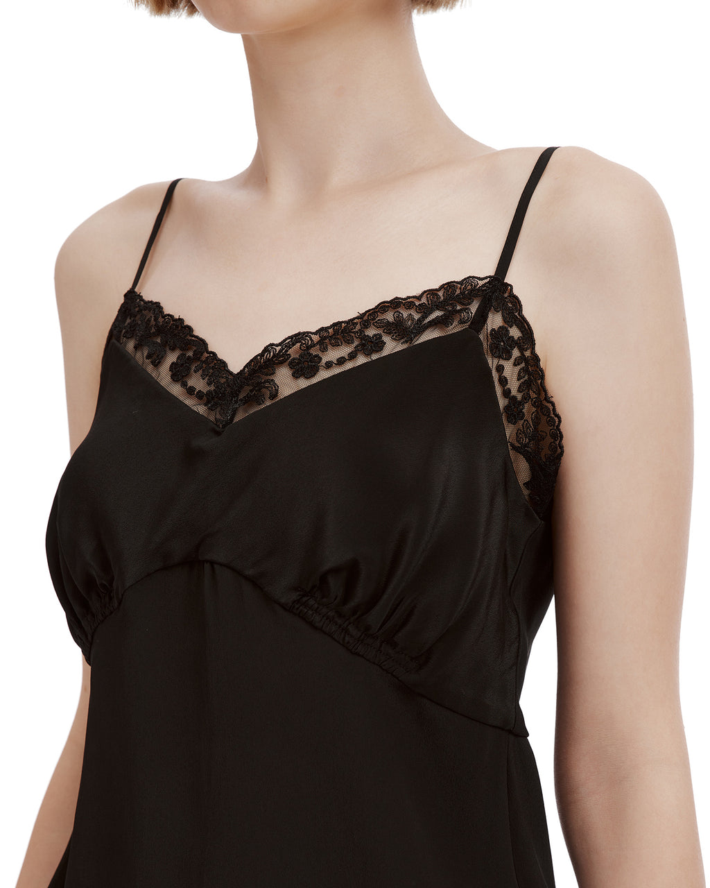 Lace trim negligee cami