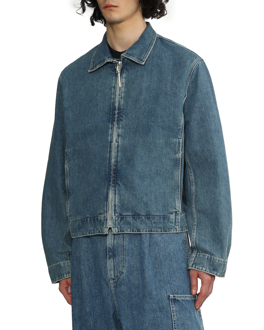 Zip up denim jacket