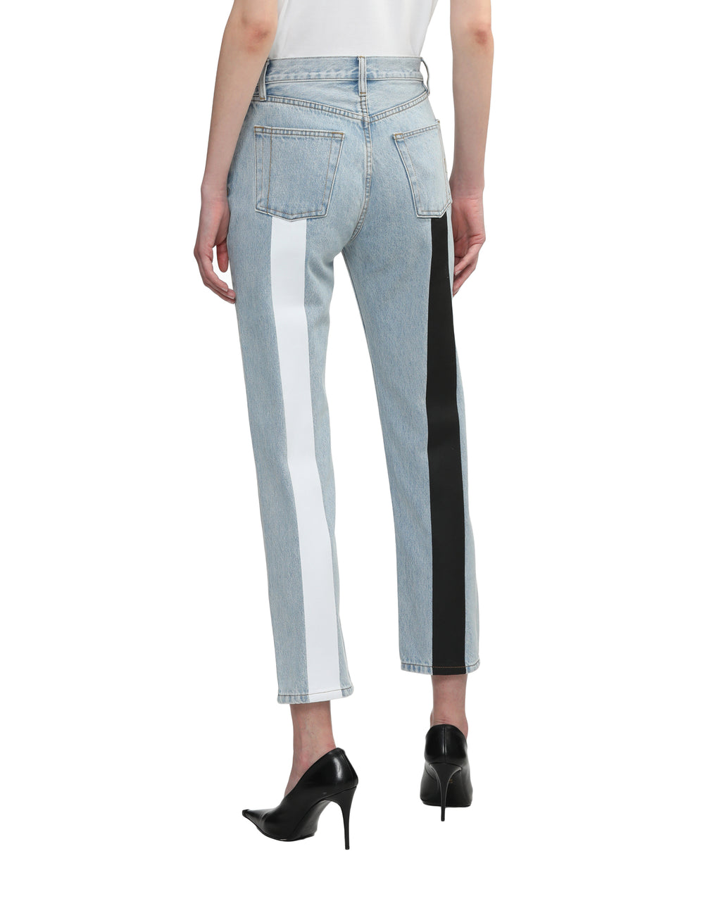 Back striped jeans