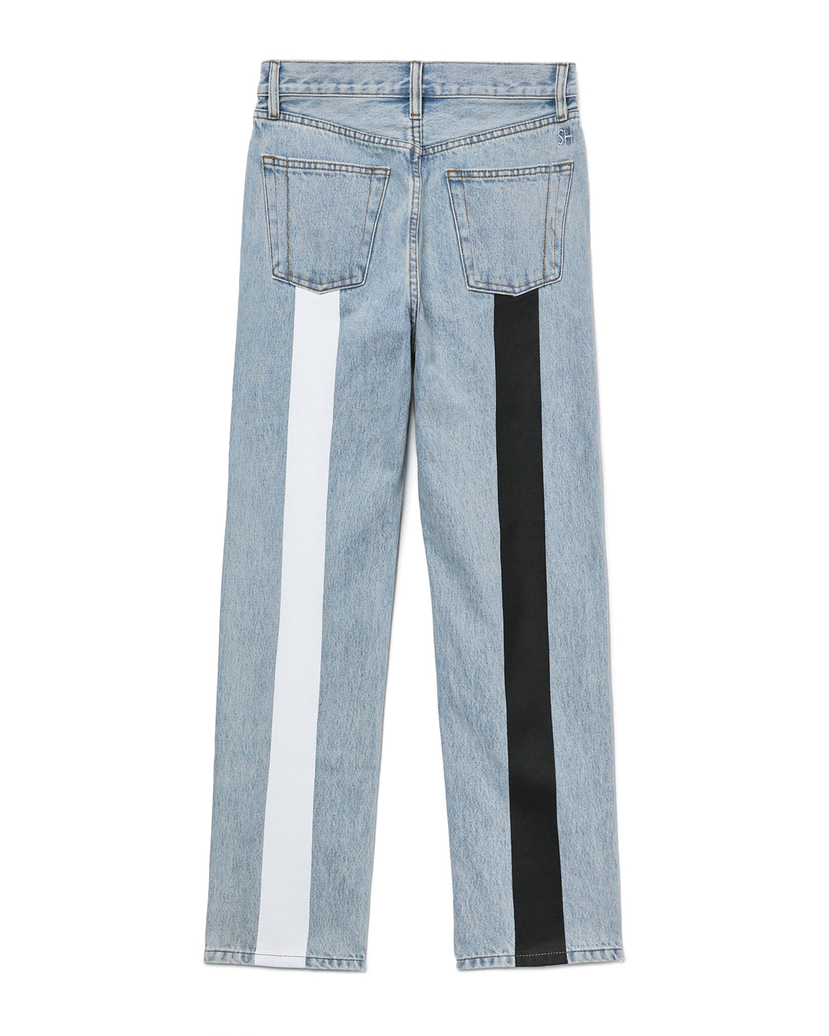 Back striped jeans