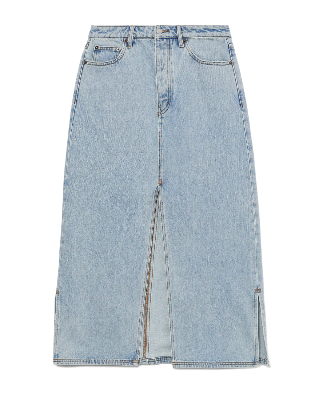 Denim midi skirt