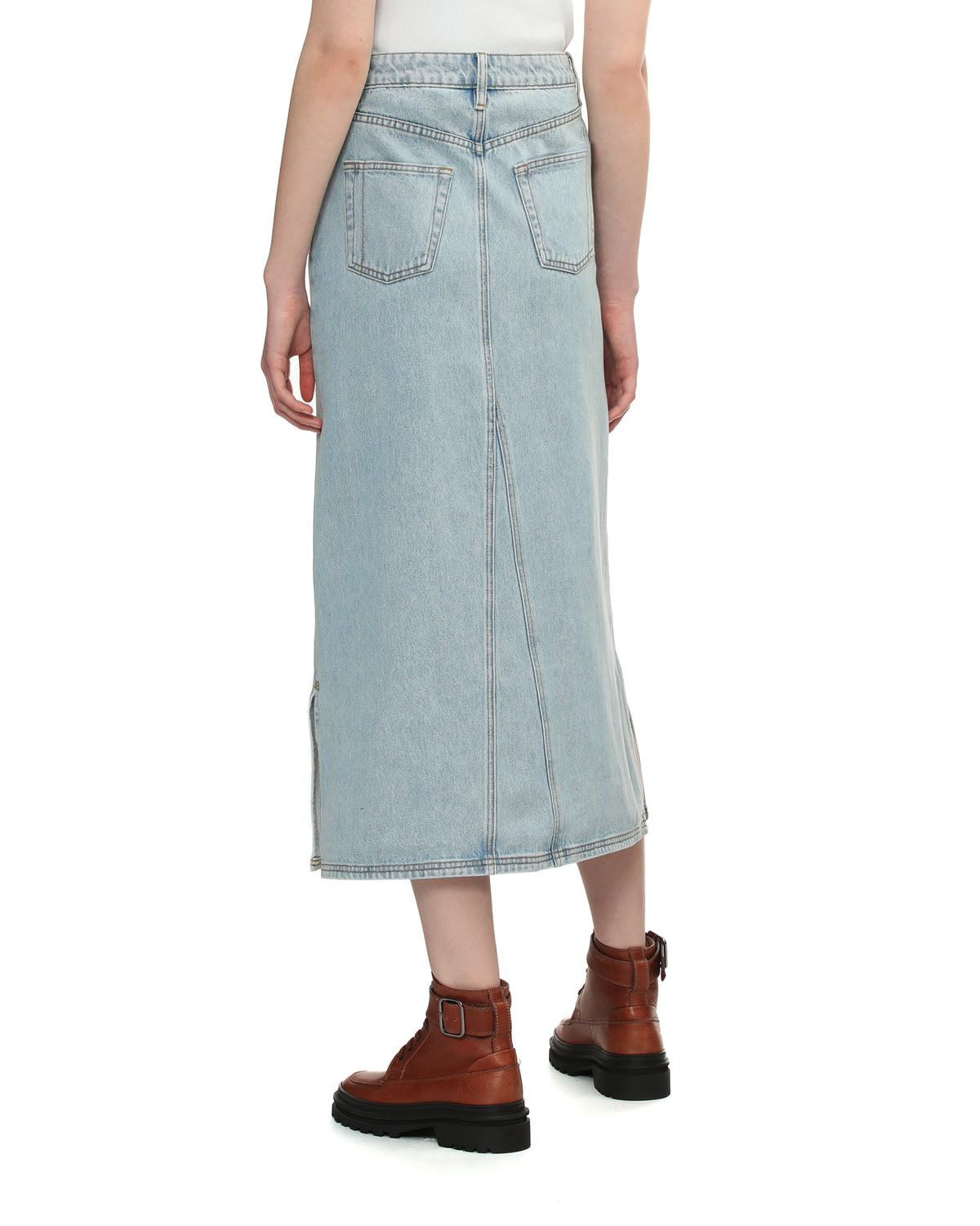 Denim midi skirt