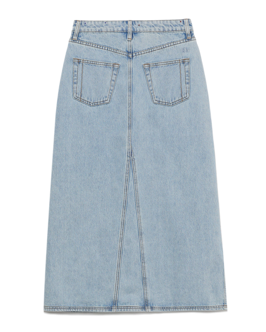 Denim midi skirt