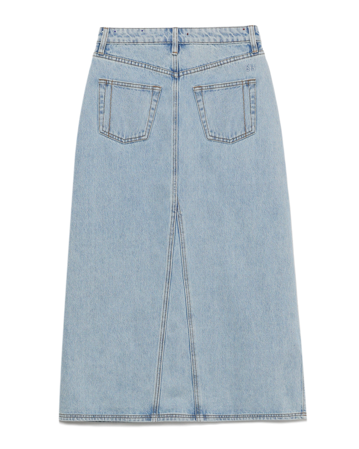 Denim midi skirt