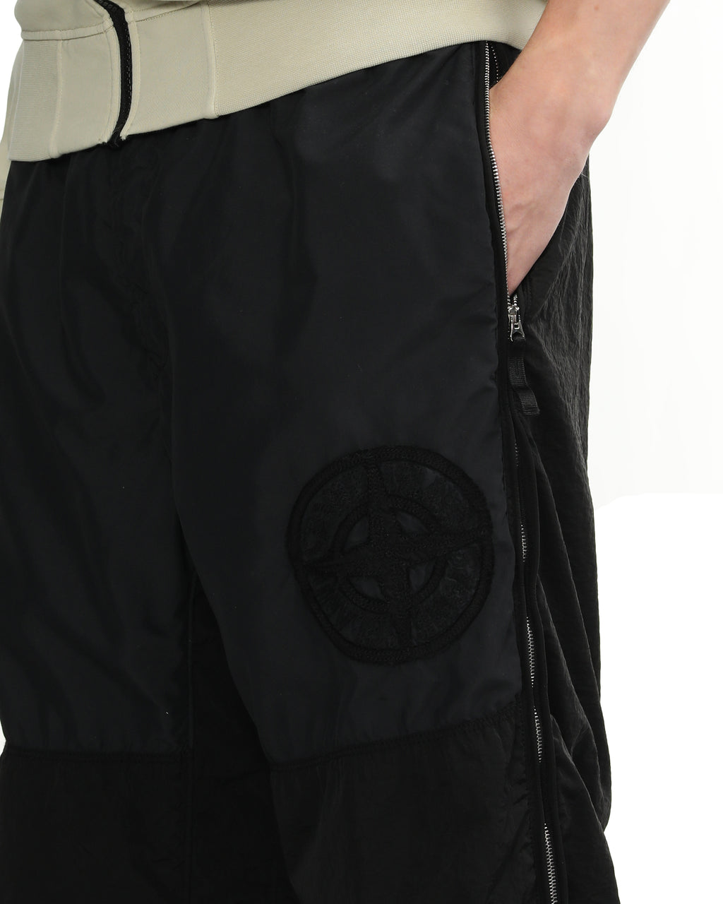 Brushed nylon joggers