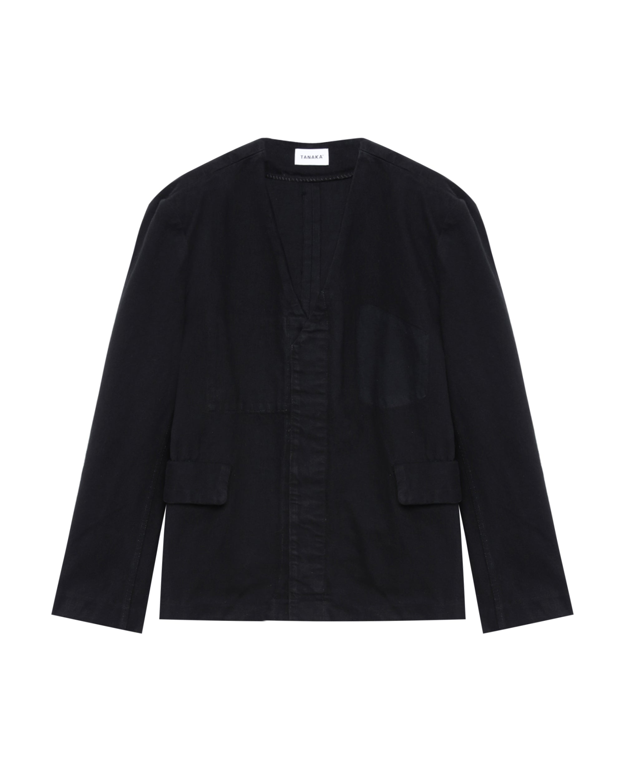 No collar work jean jacket