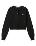 Cropped athletic mesh cardigan