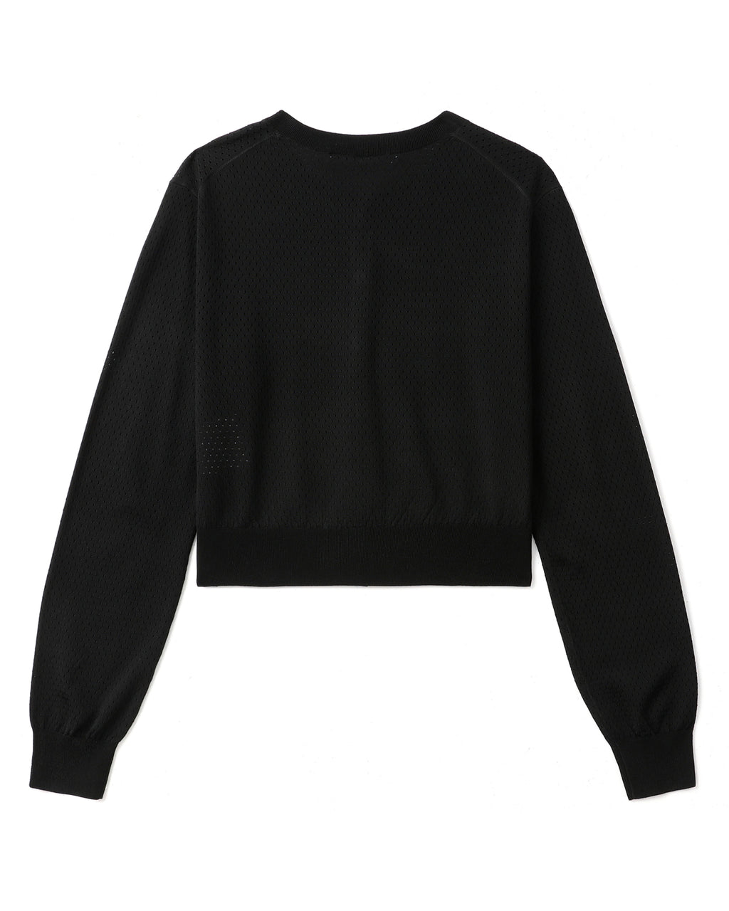 Cropped athletic mesh cardigan