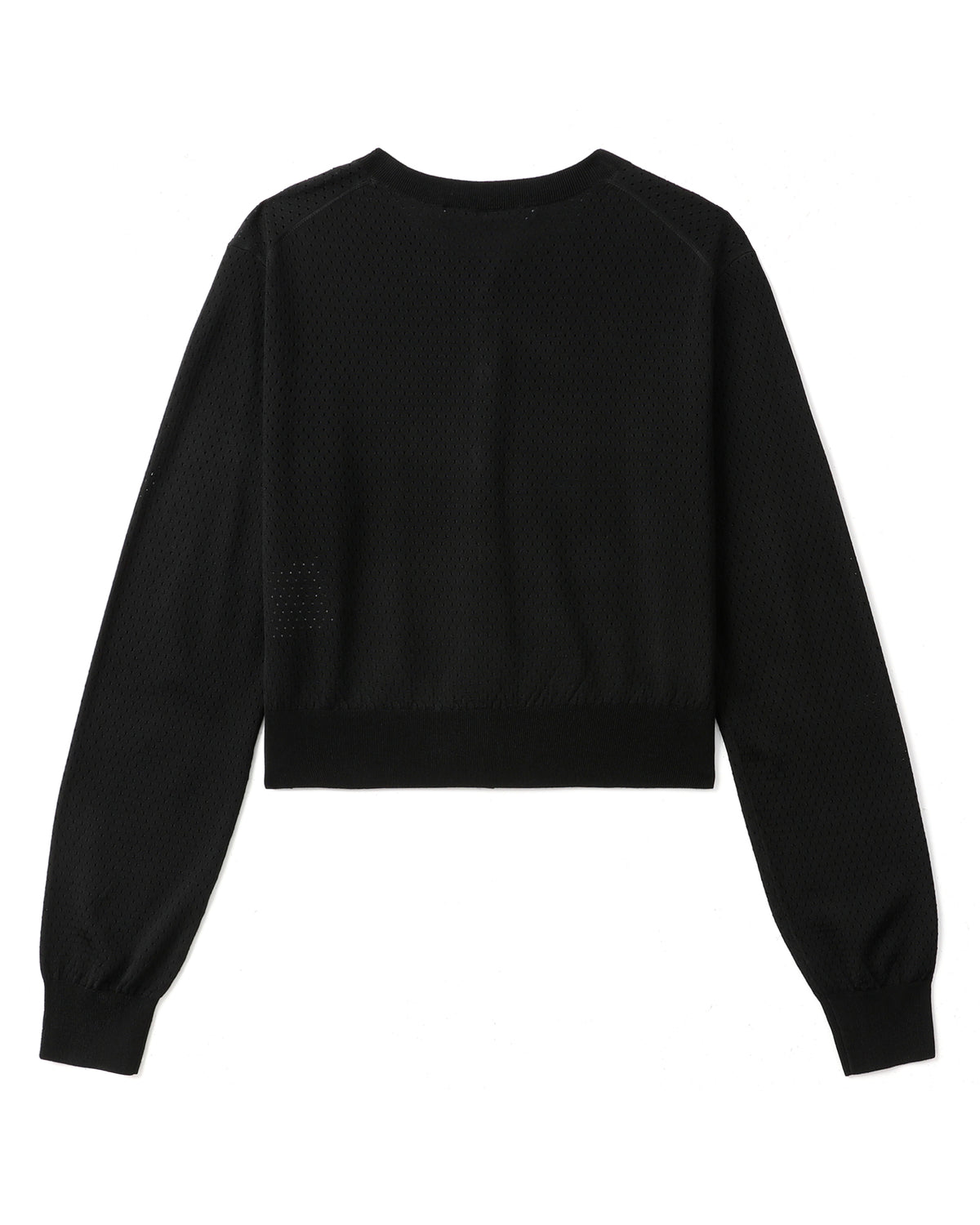 Cropped athletic mesh cardigan