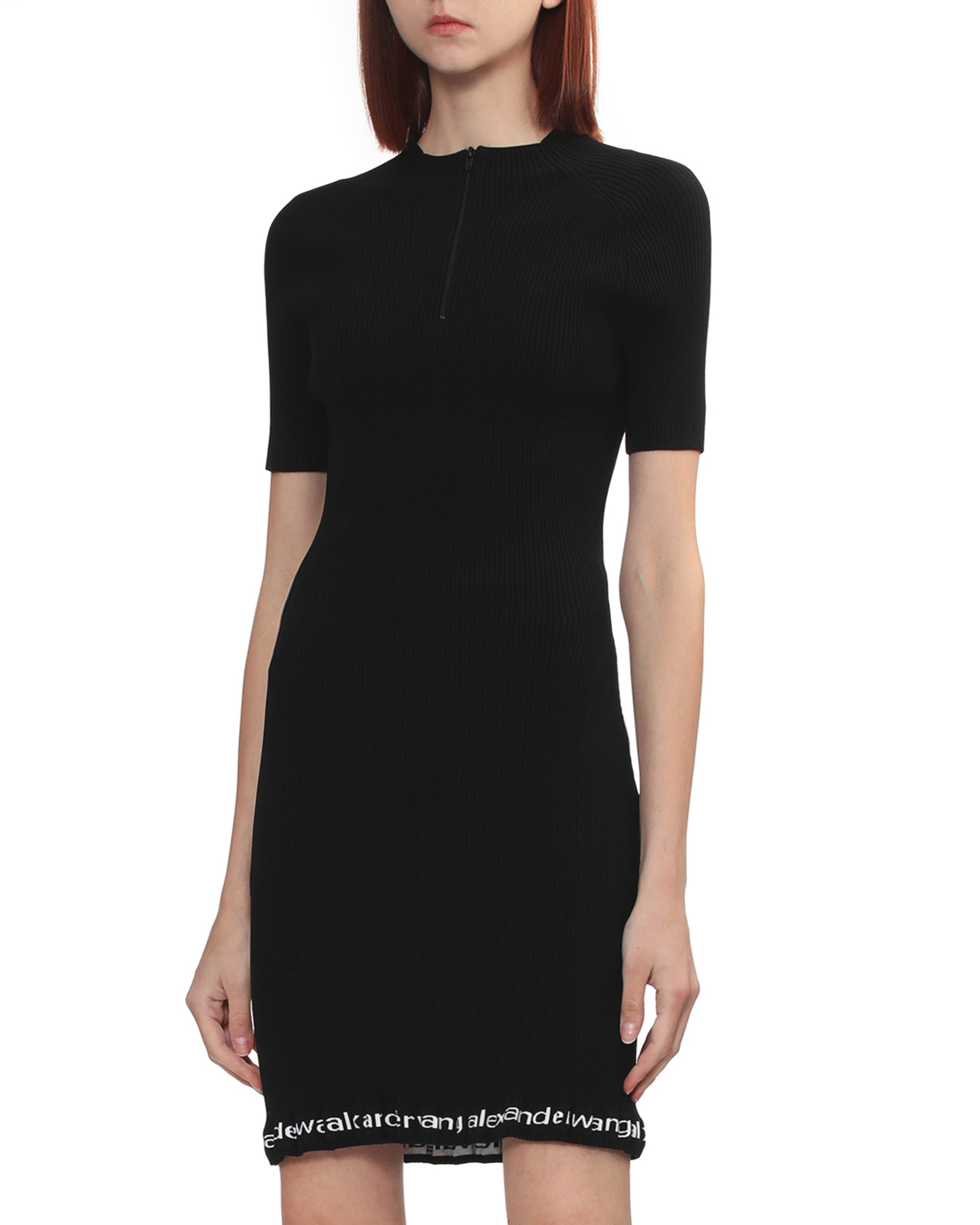 Ribbed short-sleeve dress