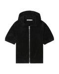 Cropped short sleeve logo hoodie