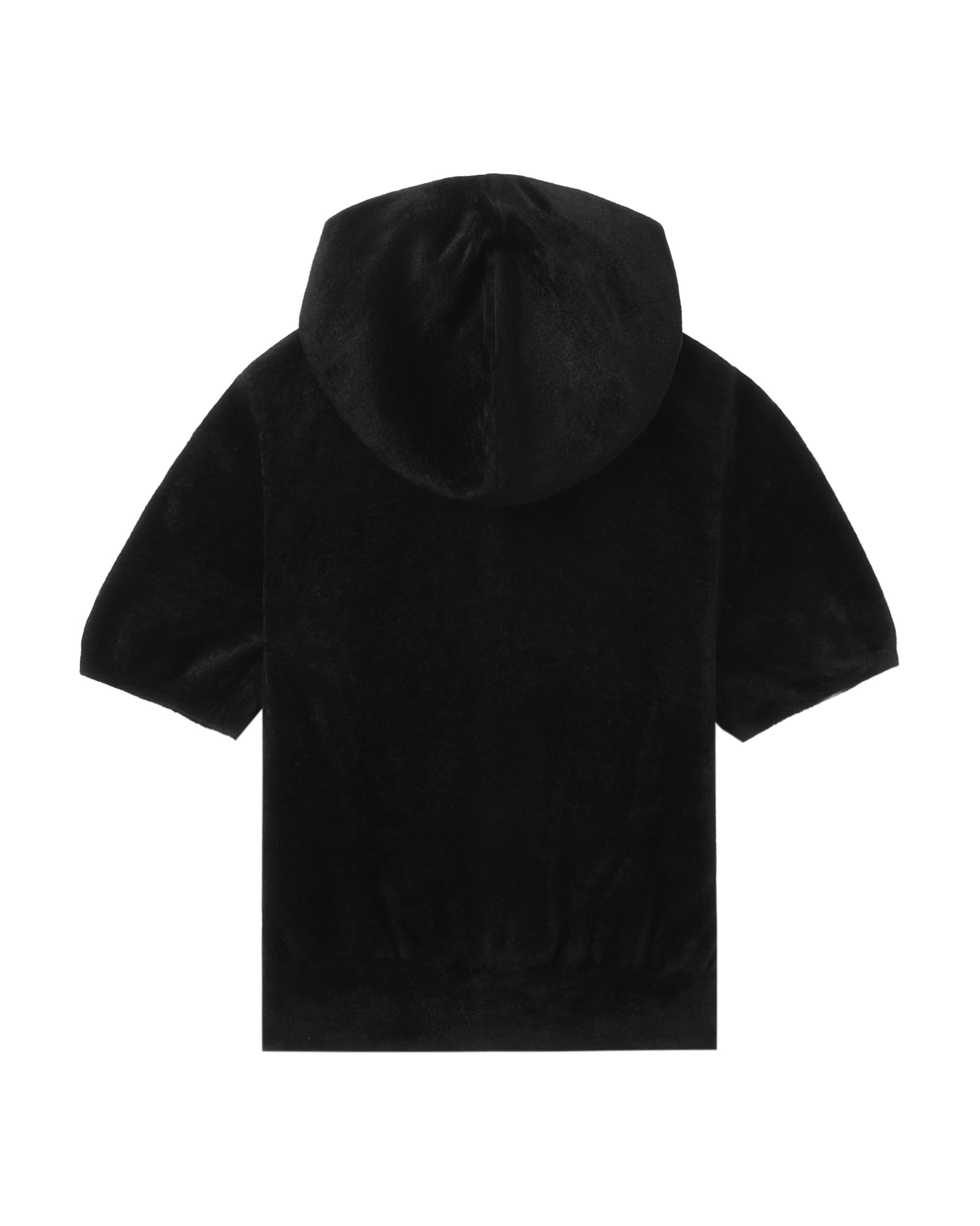 Cropped short sleeve logo hoodie
