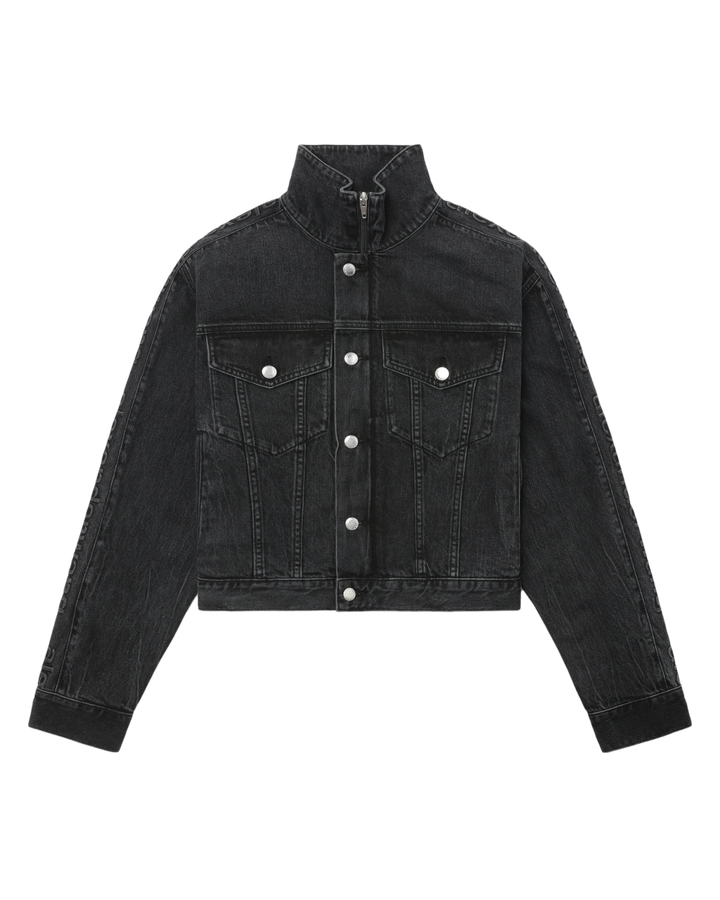 Logo embossed denim jacket