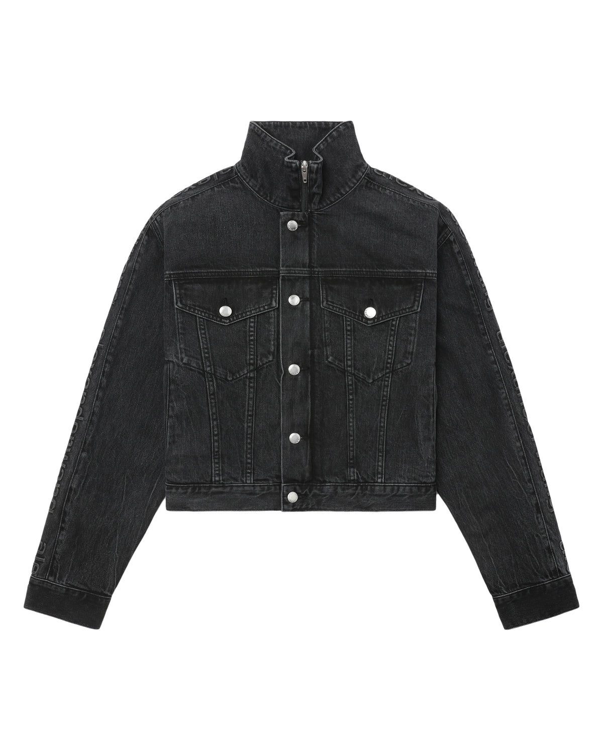 Logo embossed denim jacket