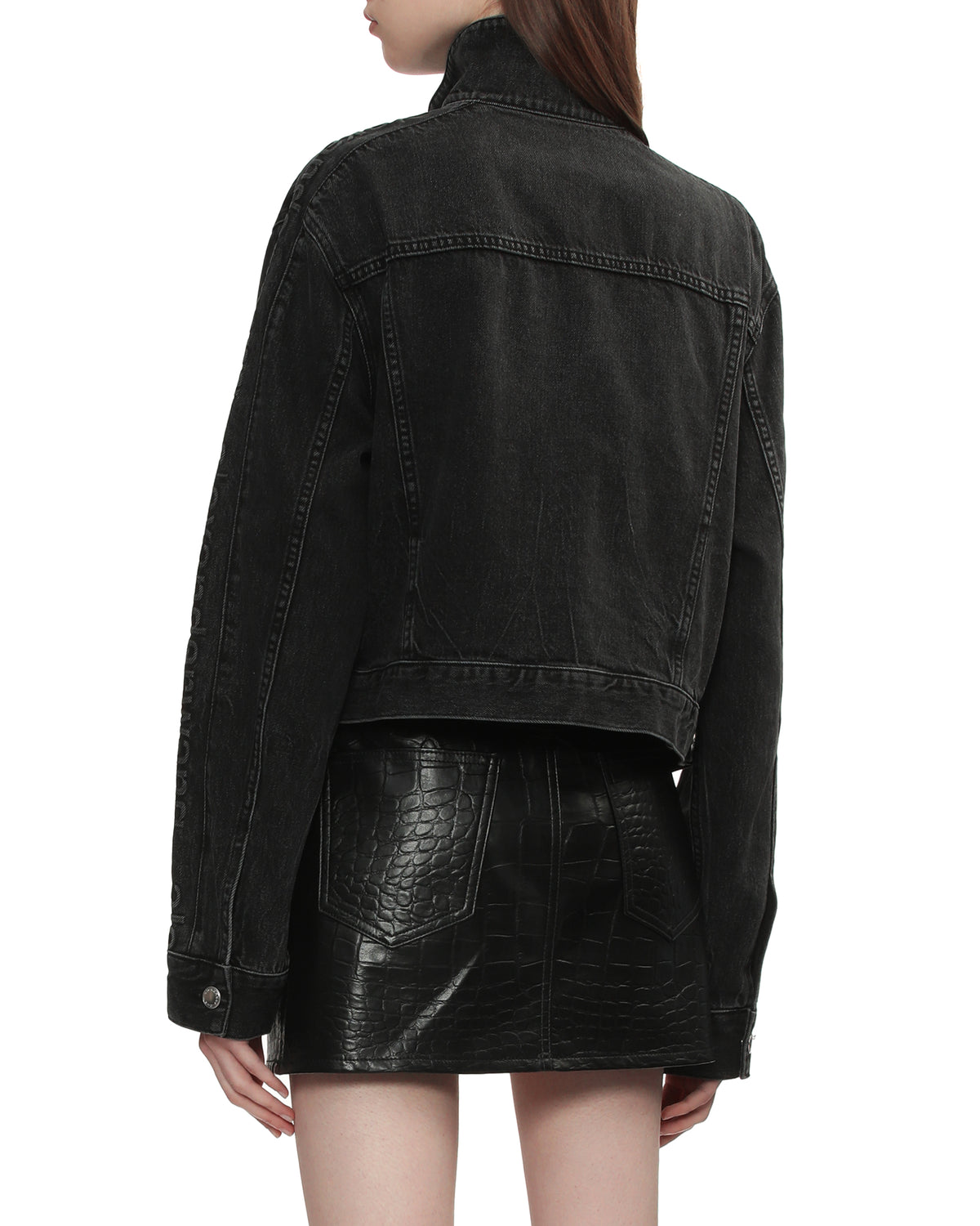 Logo embossed denim jacket
