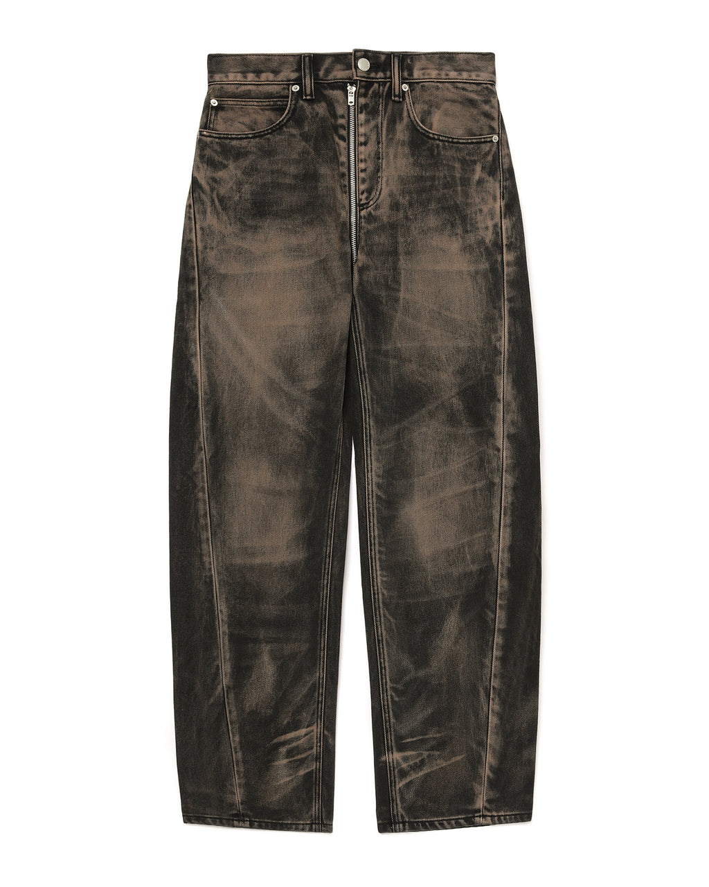 Balloon jeans with front to back zip