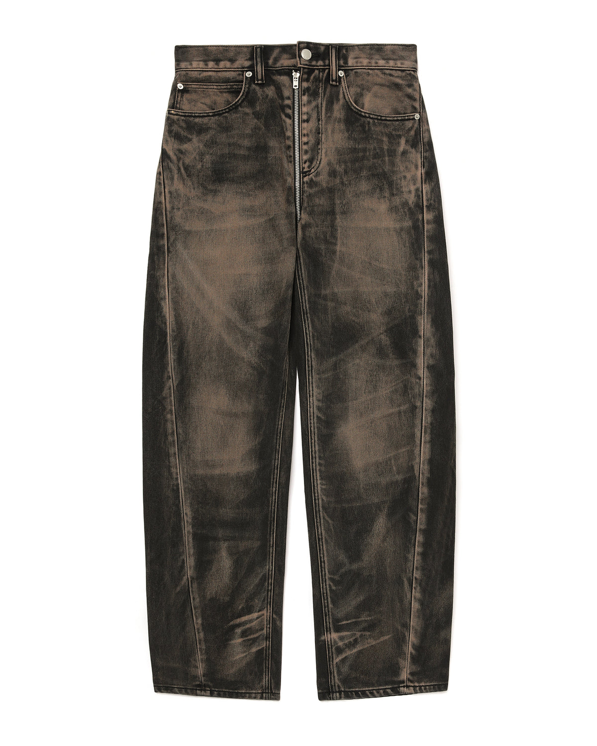 Balloon jeans with front to back zip