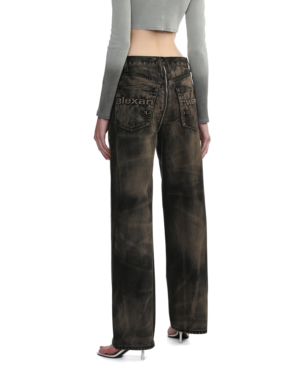 Balloon jeans with front to back zip