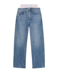 Pre-styled slit-hem jeans