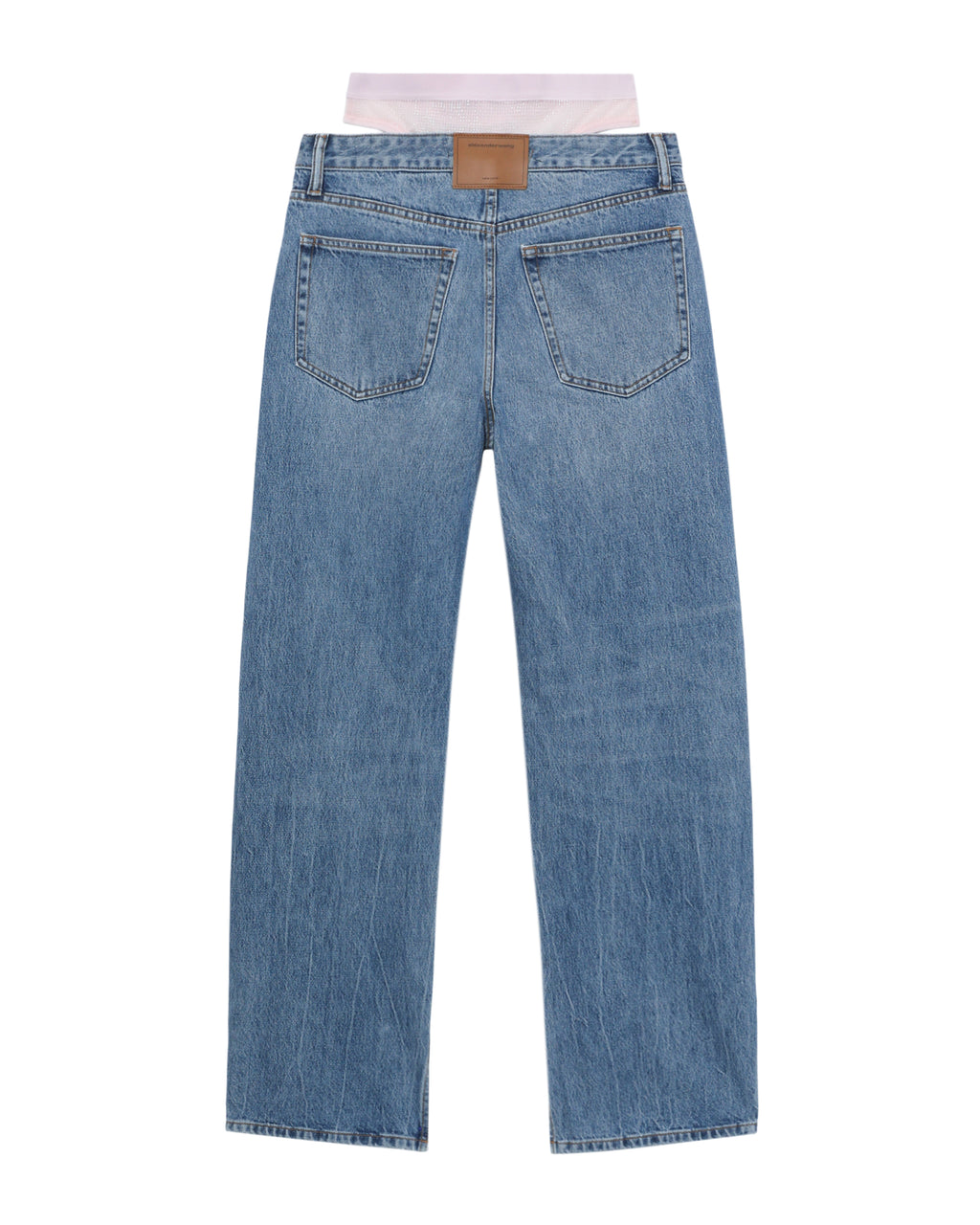 Pre-styled slit-hem jeans