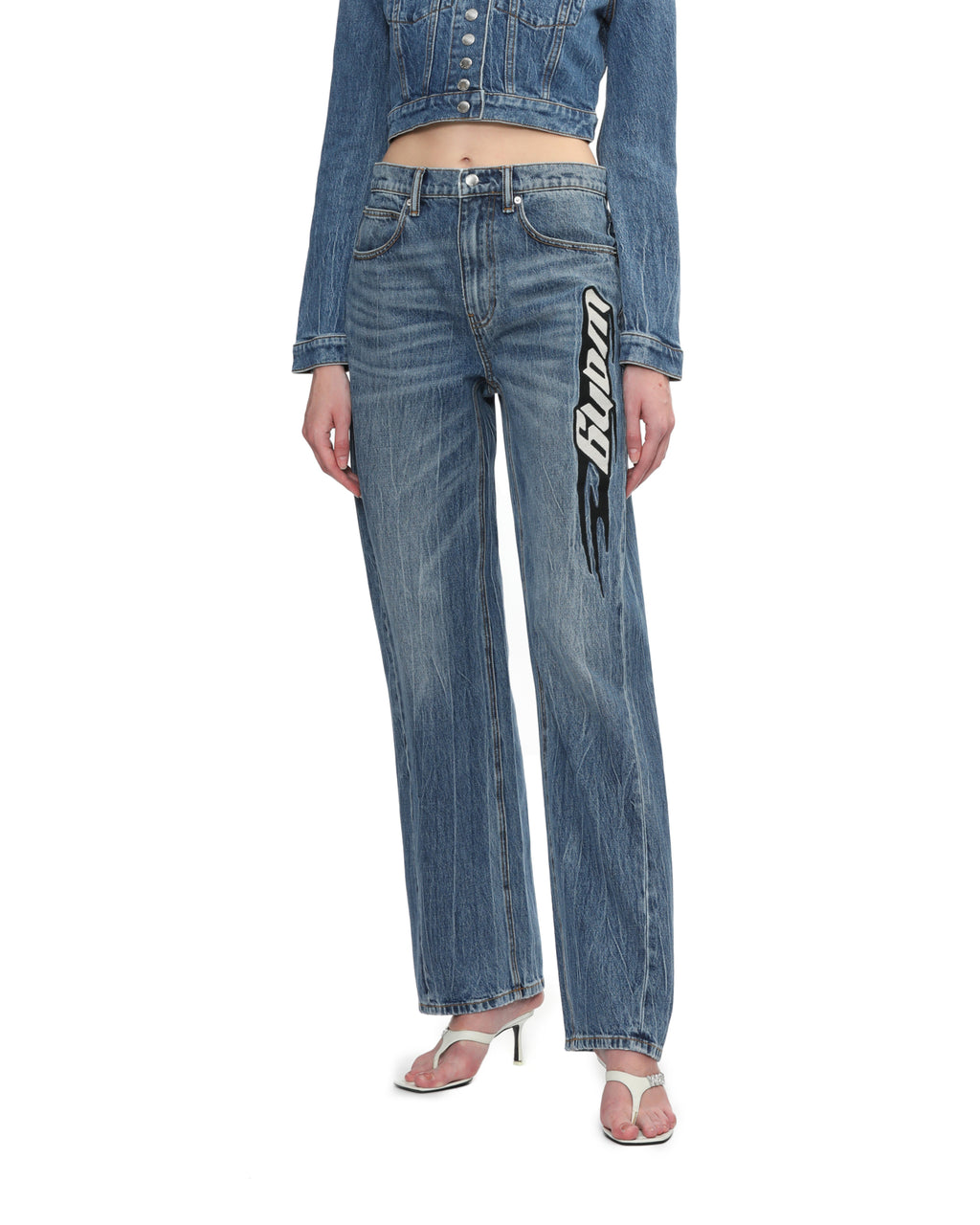 Logo patch jeans
