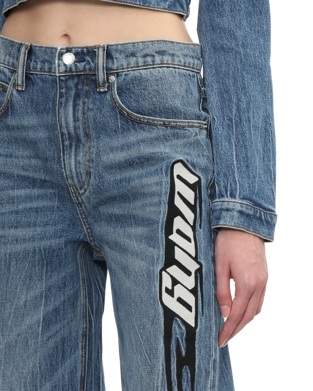Logo patch jeans