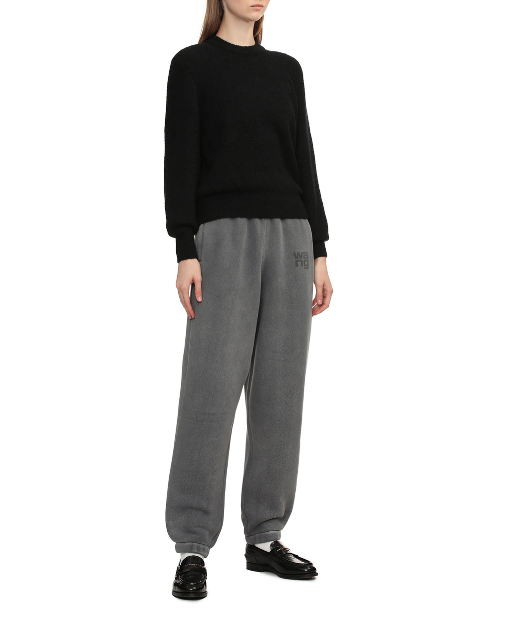 Logo crew neck knit pullover