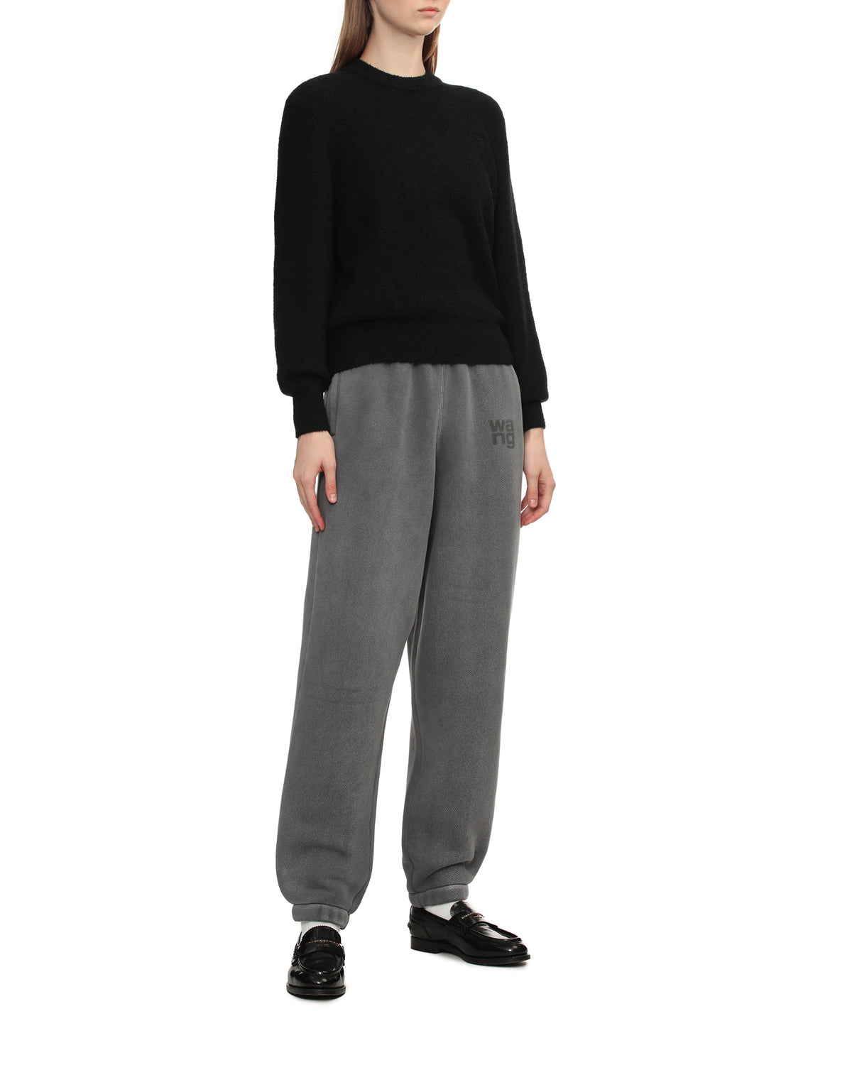 Logo crew neck knit pullover