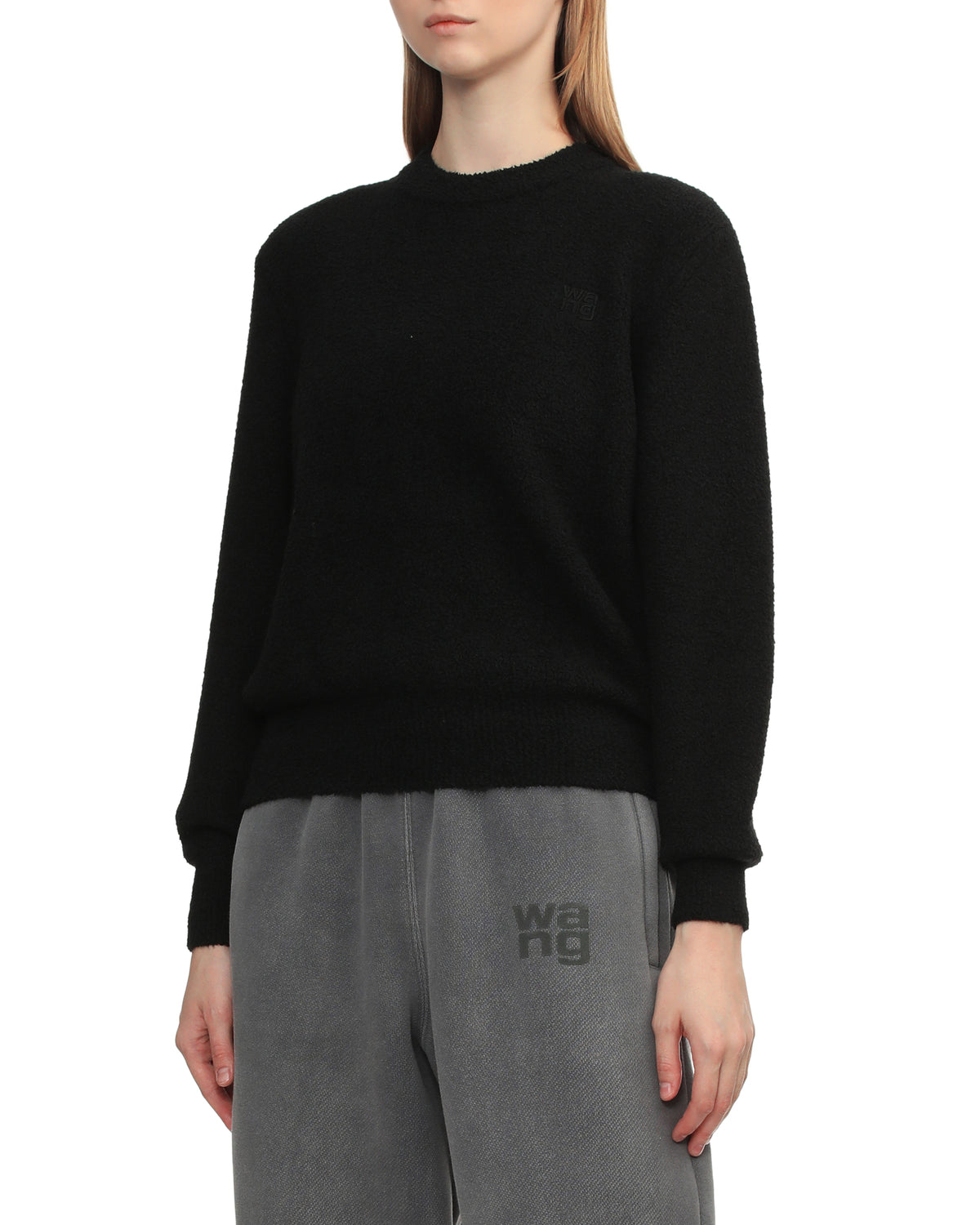 Logo crew neck knit pullover