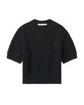 Logo knit short sleeve crop top