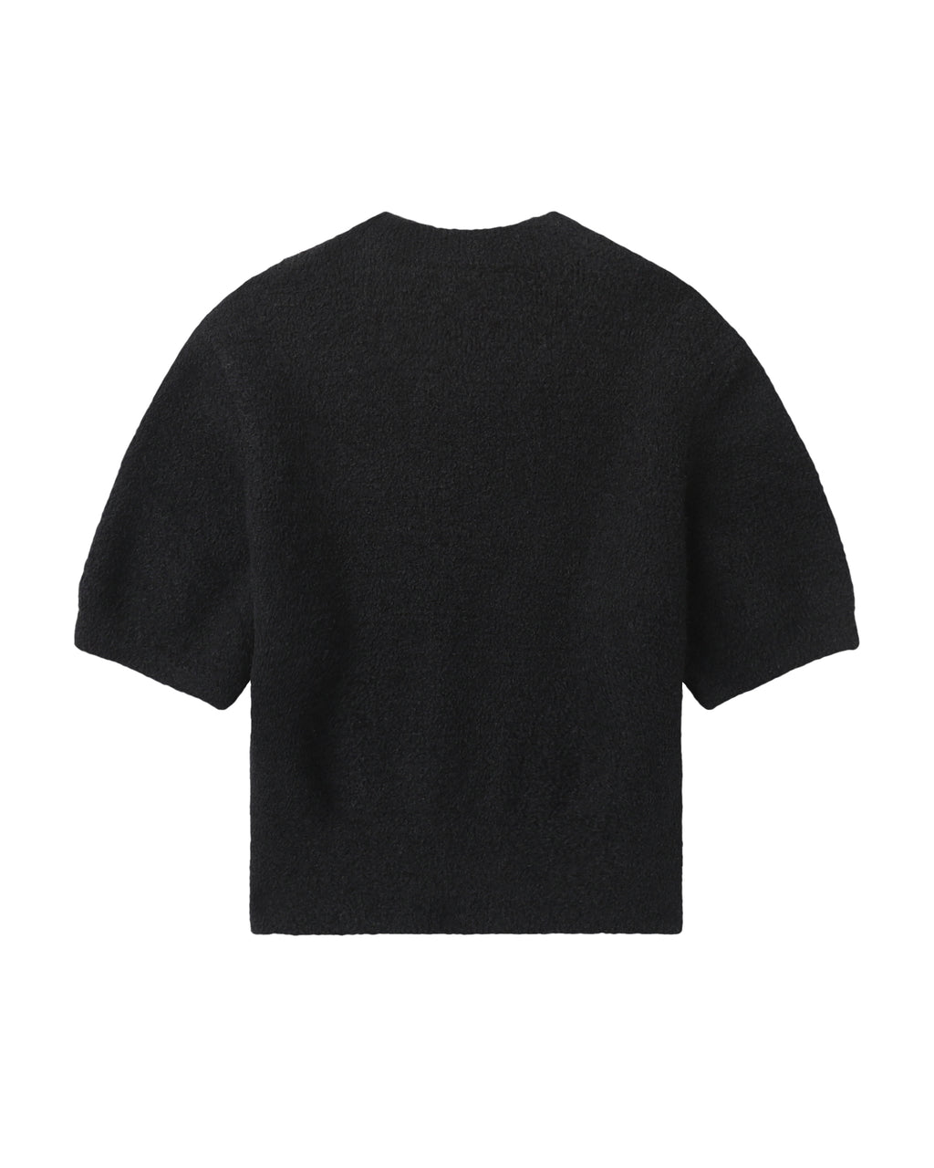 Logo knit short sleeve crop top